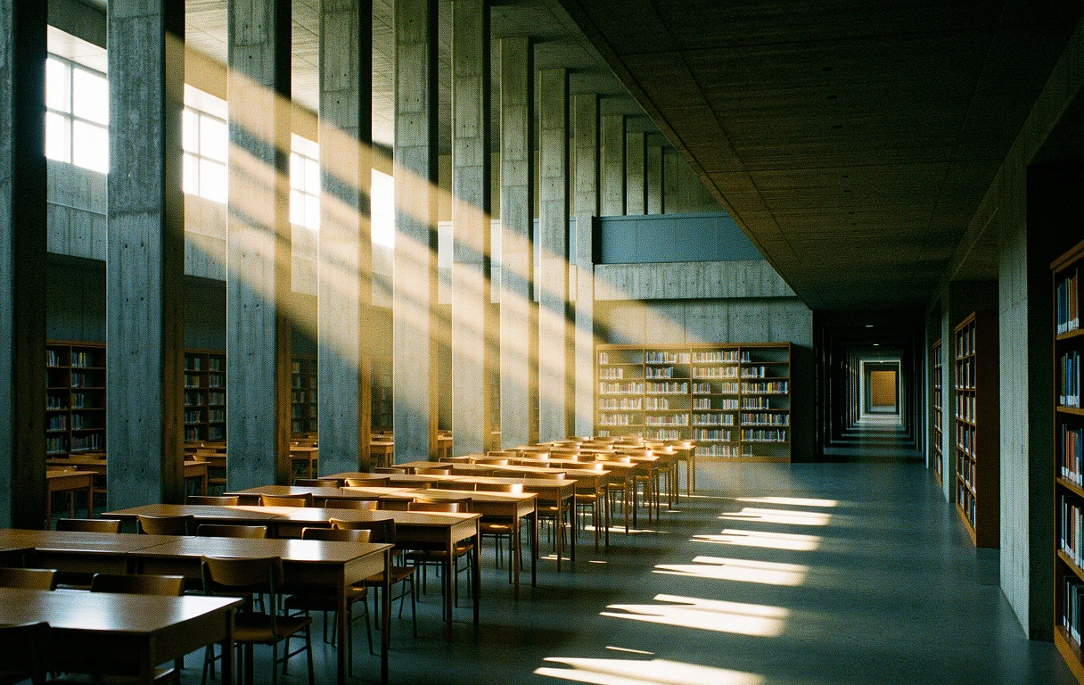 Architektonische Struktur einer Bibliothek