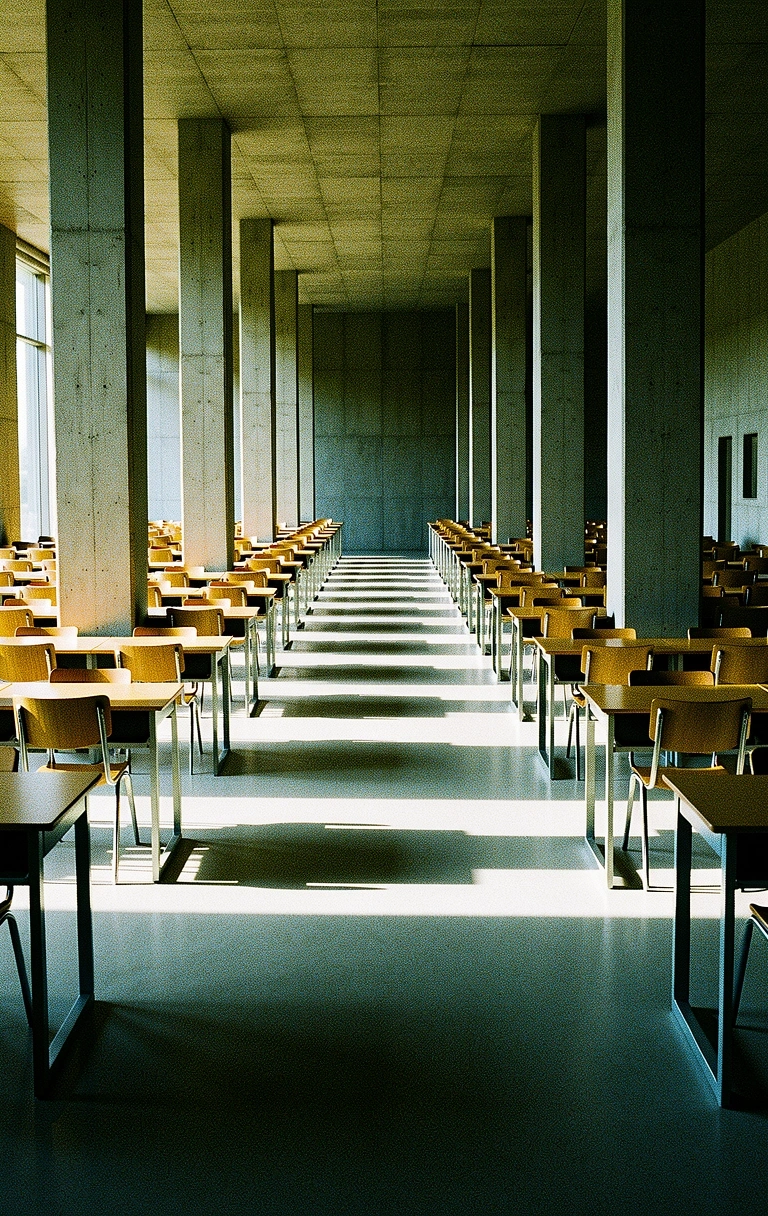 Architektur einer modernen Bibliothek als Symbol für akademische Struktur